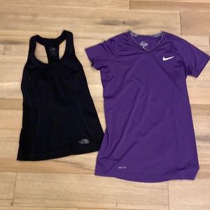 2 tops North Face & Nike (XS/Small)